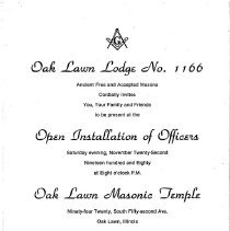 Oak Lawn Lodge No. 1166 Installation, 1980