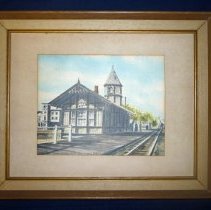 Painting of the first Oak Lawn Train Depot