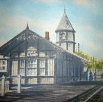 Painting of the first Oak Lawn Train Depot