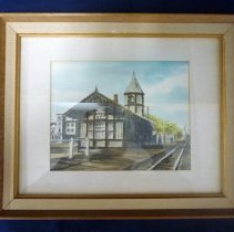 Painting of the first Oak Lawn Train Depot