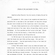 Oak Lawn Baseball for Boys History, 1975