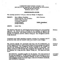 School District 218 Minutes, 1990-91