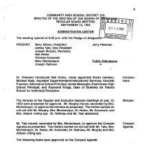 School District 218 Minutes, 1993-94