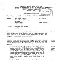 School District 218 Minutes, 1999-00