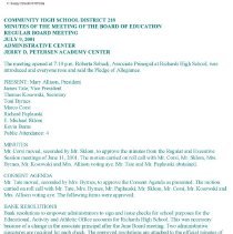 School District 218 Minutes, 2001-02