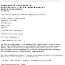 School District 218 Minutes, 2003-04