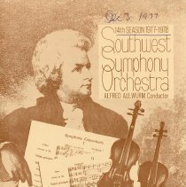 1977 - 1978, Southwest Symphony Orchestra Program