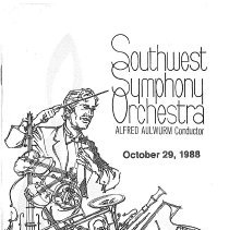 1988 - 1989, Southwest Symphony Orchestra Program