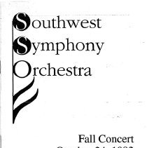 1992 - 1993, Southwest Symphony Orchestra Program
