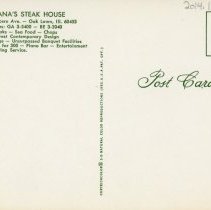 Banana's Steak House Postcard