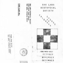 Oak Lawn Historical Society Calendar, 10/1981