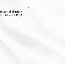 Oak Lawn Historical Society Envelope