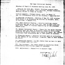 Oak Lawn Historical Society Minutes, 1981