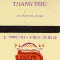 Carver's Restaurant Matchbook