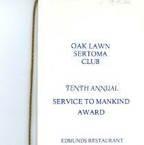 Sertoma Club Service Award Banquet Program, 1973