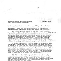 League of Women Voters Newsletter, 1966