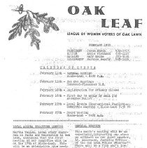 League of Women Voters Newsletter, 1970