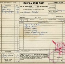 Iggy's Motor Port Invoice