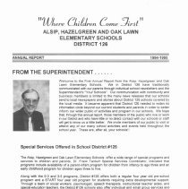 School District 126 Annual Report, 1994-95