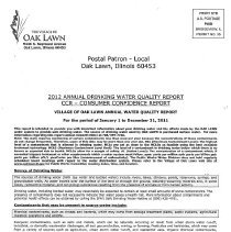 Drinking Water Quality Report, 2012