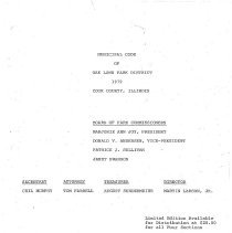 Oak Lawn Park District Municipal Code, 1979