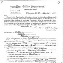 Post Office Topography Request, 1898