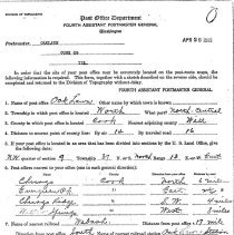 Post Office Topography Request, 1940