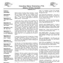 Columbus Manor PTA Newsletter, 2010-11