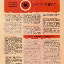 VFW Auxiliary Fact Scheet, 1964-65