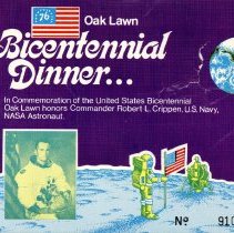 Bicentennial Dinner Ticket Stub, 1976