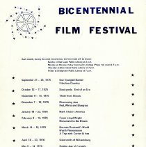 Bicentennial Film Festival Flier, 1975
