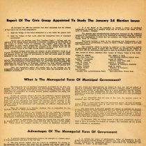 Village Manager Flier, 1953