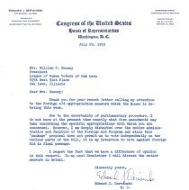 League of Women Voters Correspondence, 1957-75