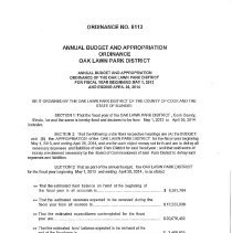 Oak Lawn Park District Budget, 2013-14