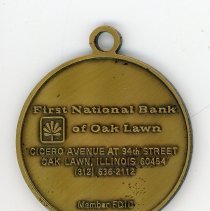First National Bank of Oak Lawn Keychain