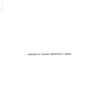 Directory of Village Commissions & Boards, 1985
