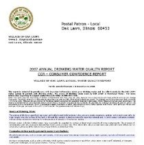 Drinking Water Quality Report, 2007