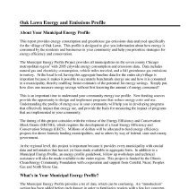 Oak Lawn Energy & Emissions Profile, 2005