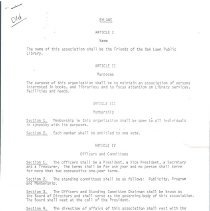 Friends of the Oak Lawn Library Bylaws, 1983