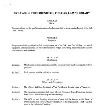 Friends of the Oak Lawn Library Bylaws, 2000