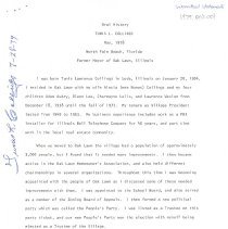 Collings, Tunis L. - Oral History Transcript