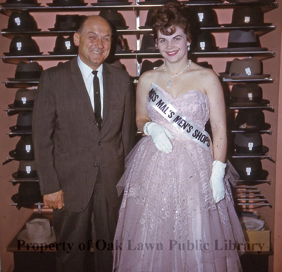 Mary Louise Kitty Andersen Miss Oak Lawn Contestant This Is A Slide Featuring A Man Believed To Be Emil H Mal Jiganti The Owner Of Mal S Men S Shop And Mary