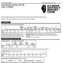 School District 126 Report Card, 2011