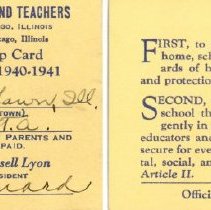 Katherine Trimble PTA Membership Card, 1940