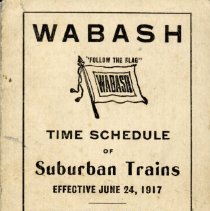 Wabash Railroad Time Schedule, 1917