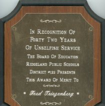 Triezenberg Recognition Plaque