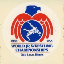 World Jr. Wrestling Championships Sticker, 1983