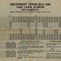 Southwest Towns Bus Line Schedule, 1927