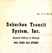 Suburban Transit System Bus Schedule, 1970