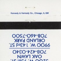 Zimmerman & Sandeman Funeral Homes Matchbook